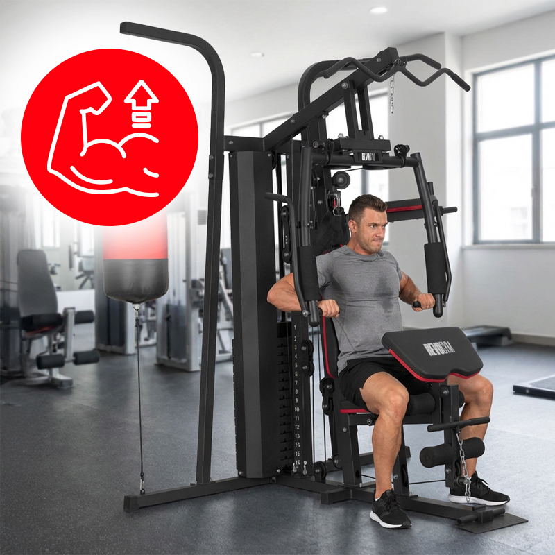 ATLAS DO ĆWICZEŃ WIELOSTANOWISKOWY TRENINGOWY SIŁOWNIA DOMOWA LS06 90KG LS06