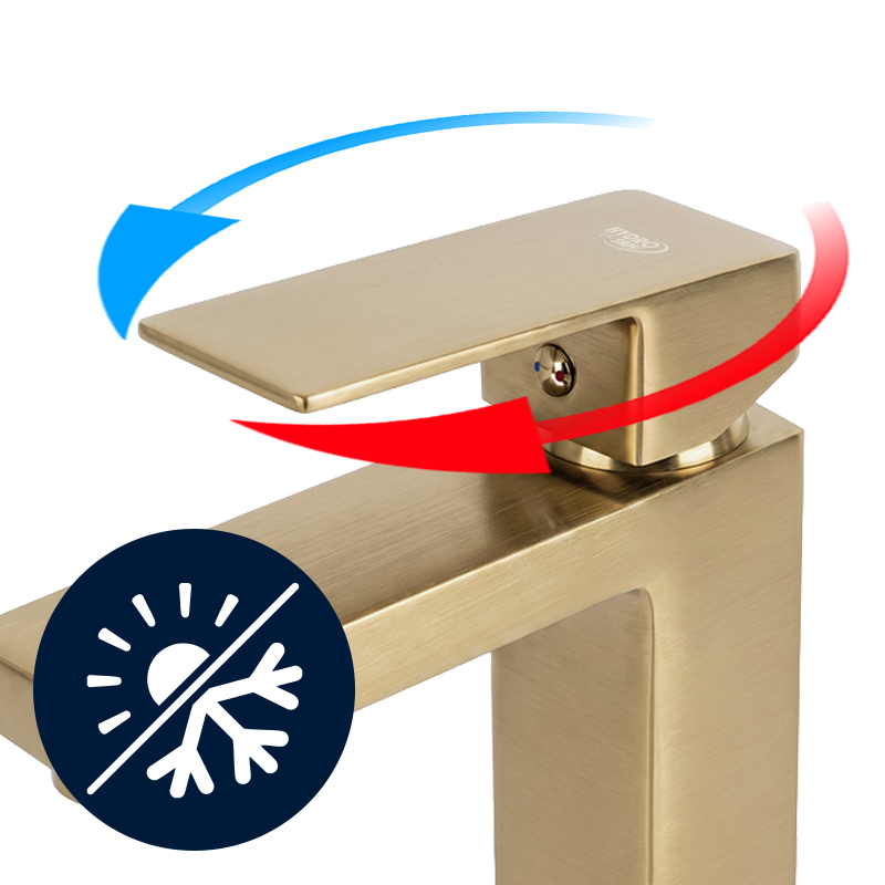 BATERIA ŁAZIENKOWA UMYWALKOWA F211-GL-BR ZŁOTA SZCZOTKOWANA