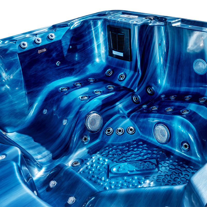 JACUZZI OGRODOWE WANNA SPA508 NIEBIESKA FALA OBUDOWA ANTRACYT 215x190 CM SPA508-3317