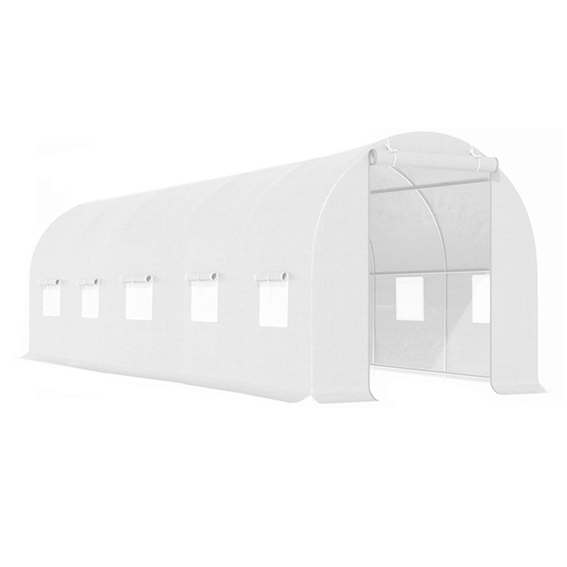 TUNEL OGRODOWY FOLIOWY SZKLARNIA 18m2 TF07W 6x3m BIAŁY SOLIDNY PODWÓJNE DRZWI TF07W-6X3-WHITE-2D