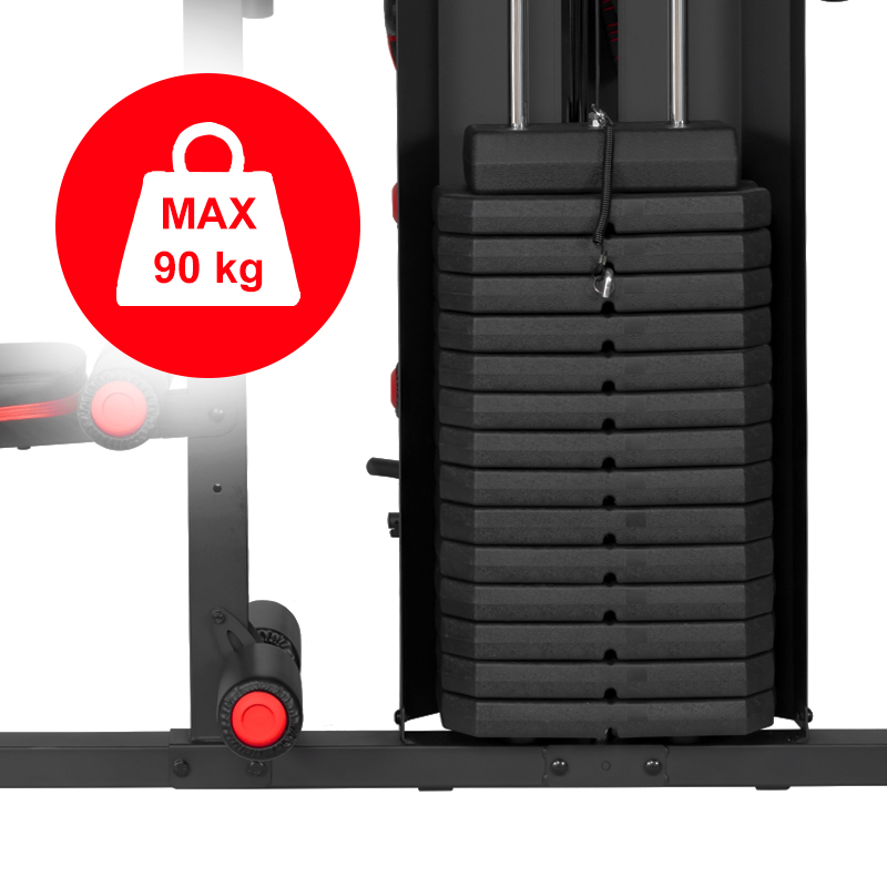 ATLAS DO ĆWICZEŃ WIELOSTANOWISKOWY TRENINGOWY SIŁOWNIA DOMOWA LS09 90KG LS09
