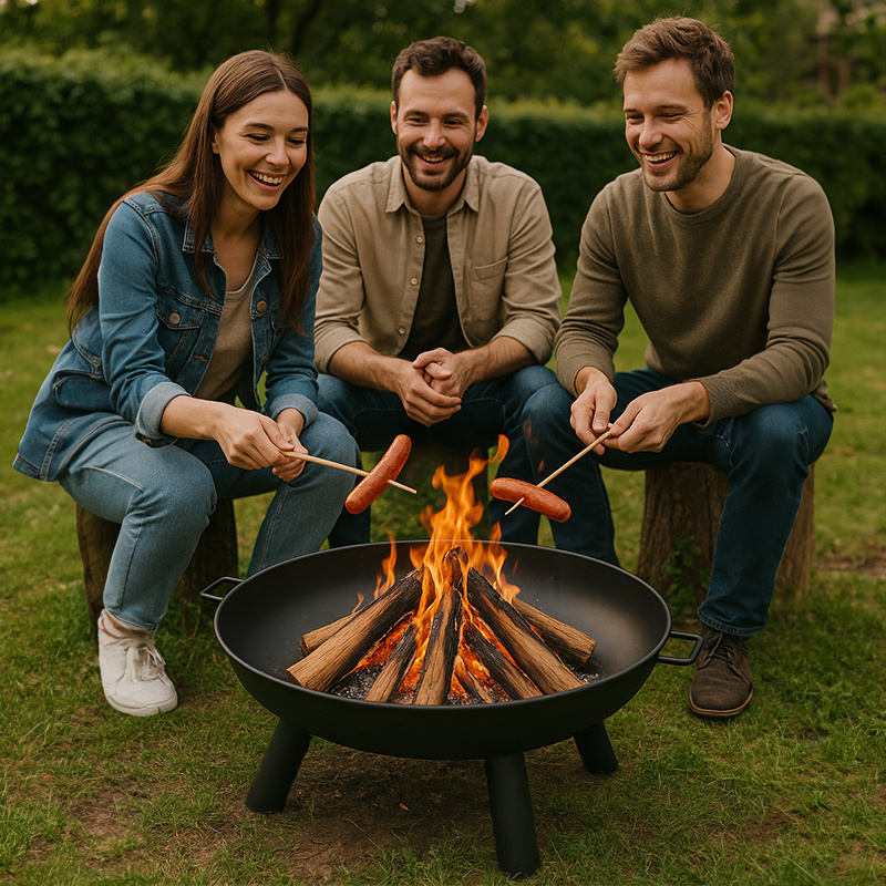 PALENISKO GRILL OGRODOWY WĘGLOWY VL15 CZARNE VL15-BLACK