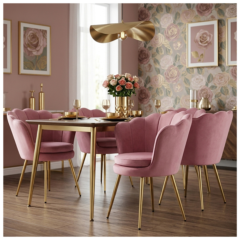 FOTEL KRZESŁO AMELIA-DP-GL NOGI ZŁOTE