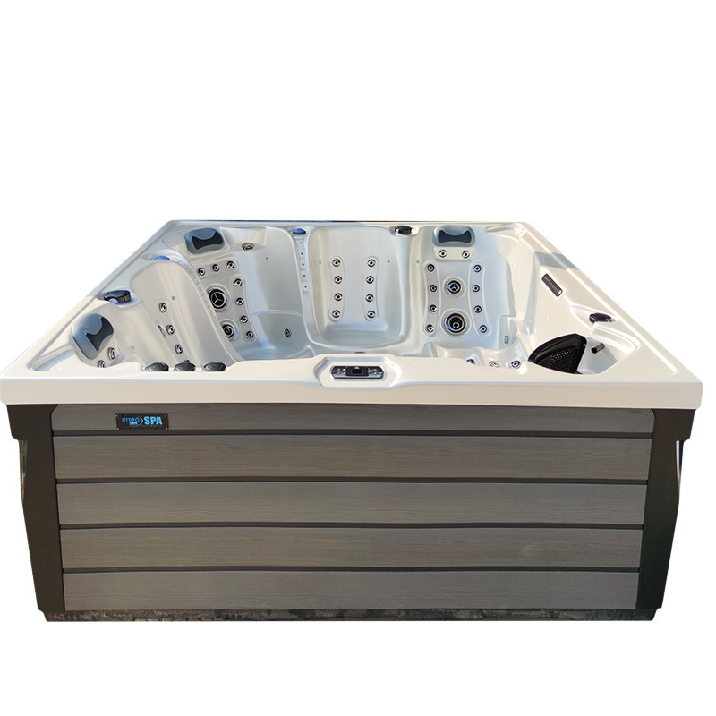 JACUZZI OGRODOWE WANNA SPA340 BIAŁA PERŁA OBUDOWA SZARA 220x220 CM SPA340-2452