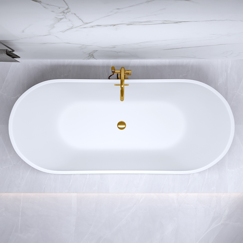 WANNA WOLNOSTOJĄCA CZARNA RICA 513A 150x75 cm AKRYL HYDROSAN PRZELEW ZŁOTY RICA-513A-BL-P-GL
