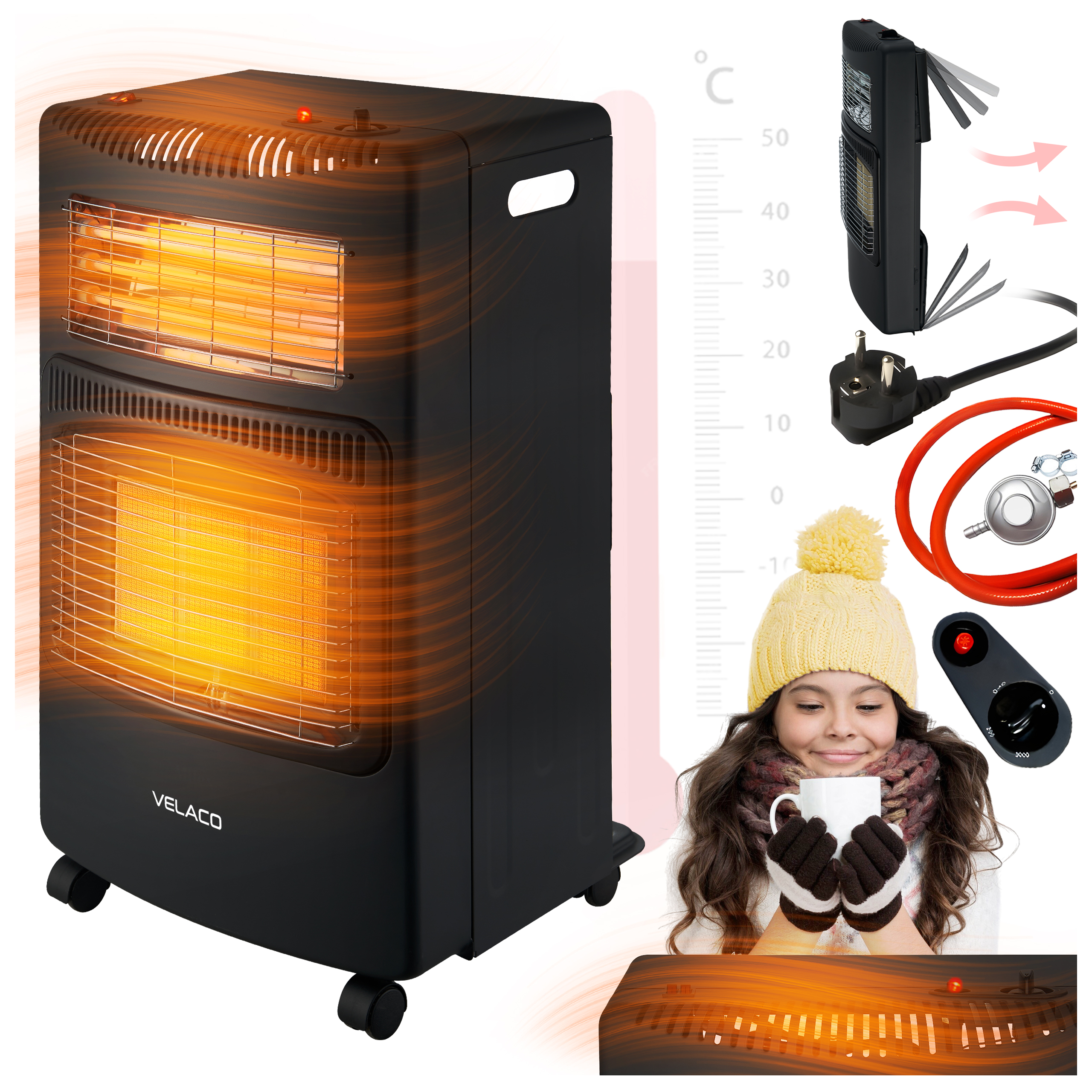 PIECYK GAZOWO-ELEKTRYCZNY DOMOWY GRZEJNIK FARELKA NA BUTLĘ REDUKTOR 4200W ECO-DUO