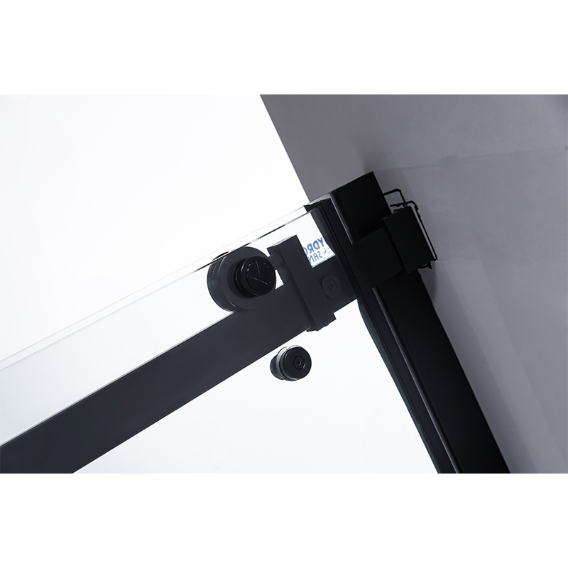 DRZWI PRYSZNICOWE PRZESUWNE DO WNĘKI SH03E CZARNE 125-130 CM 8 MM