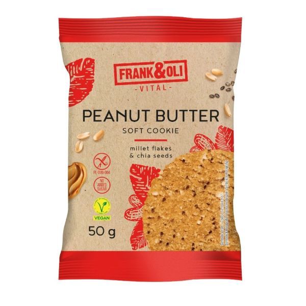 Bezglutenowe ciastko jaglane miękkie z pastą orzechową i Chia 50g