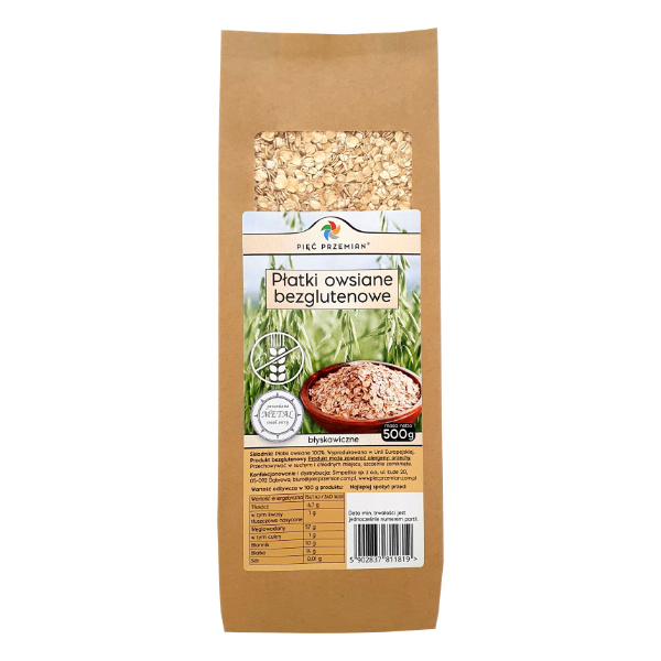 Płatki owsiane bezglutenowe błyskawiczne 500g