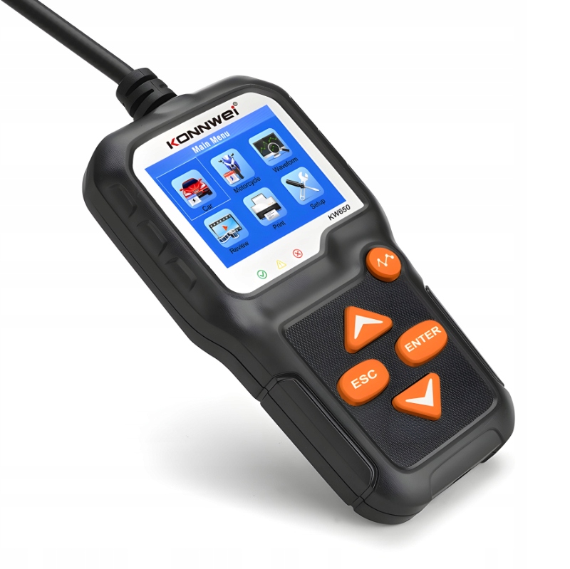 Tester Akumulatorów Konnwei KW650 LCD Miernik Cyfrowy 6V 12V Polskie Menu