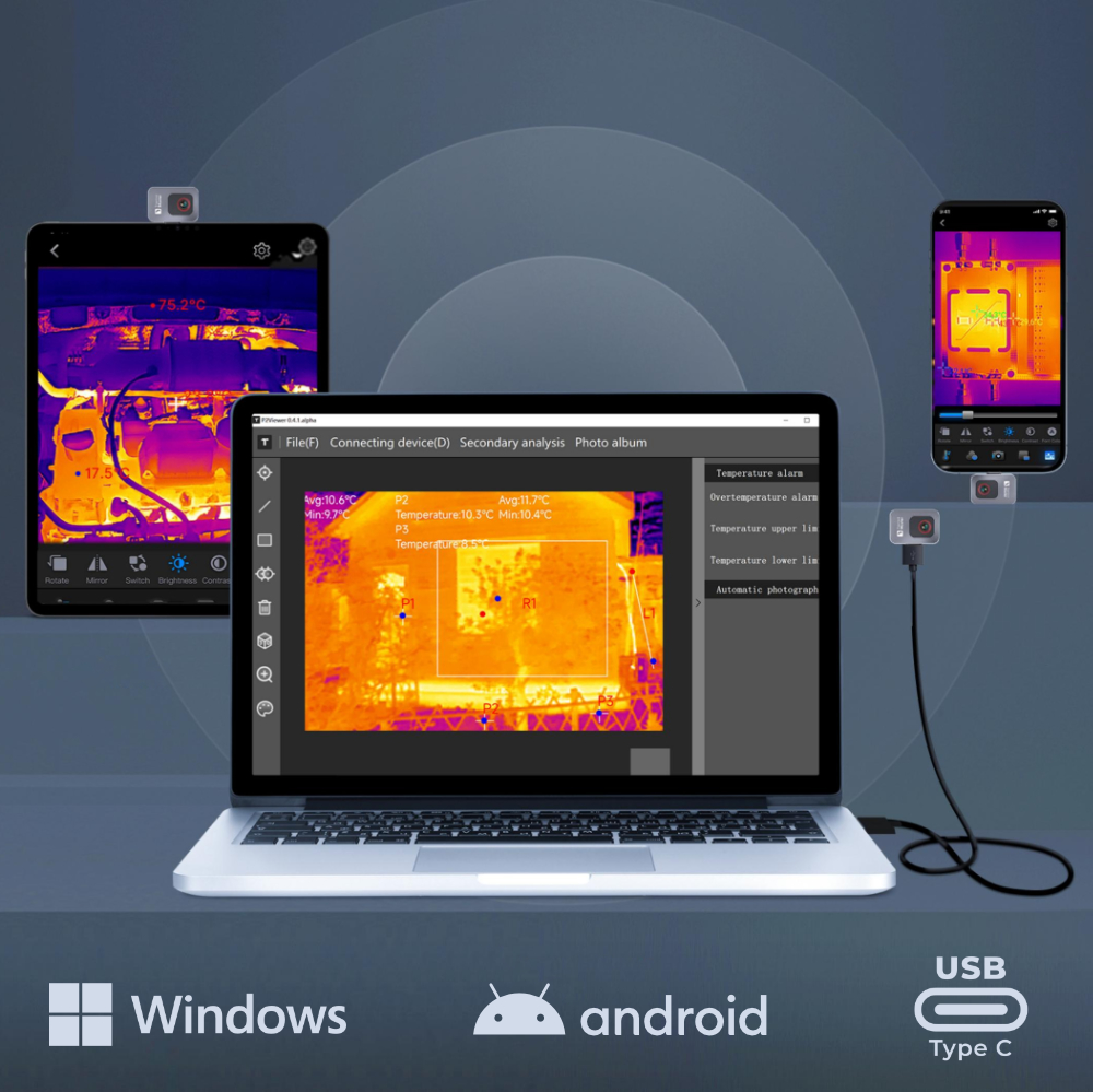 Kamera Termowizyjna HD InfiRay P2 Thermal Master Miniaturowa USB C + Etui