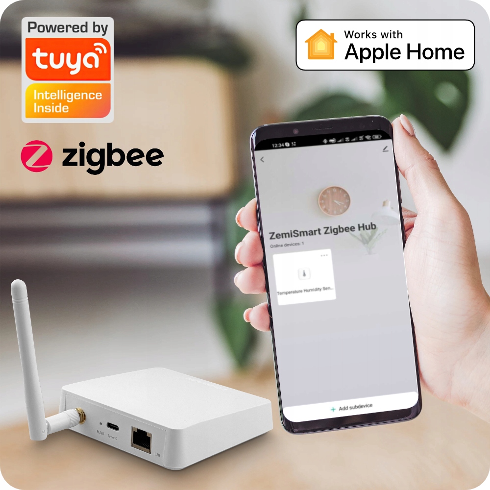 Bramka Zigbee Centrala Apple Home Mostek LAN RJ-45 Tuya Android