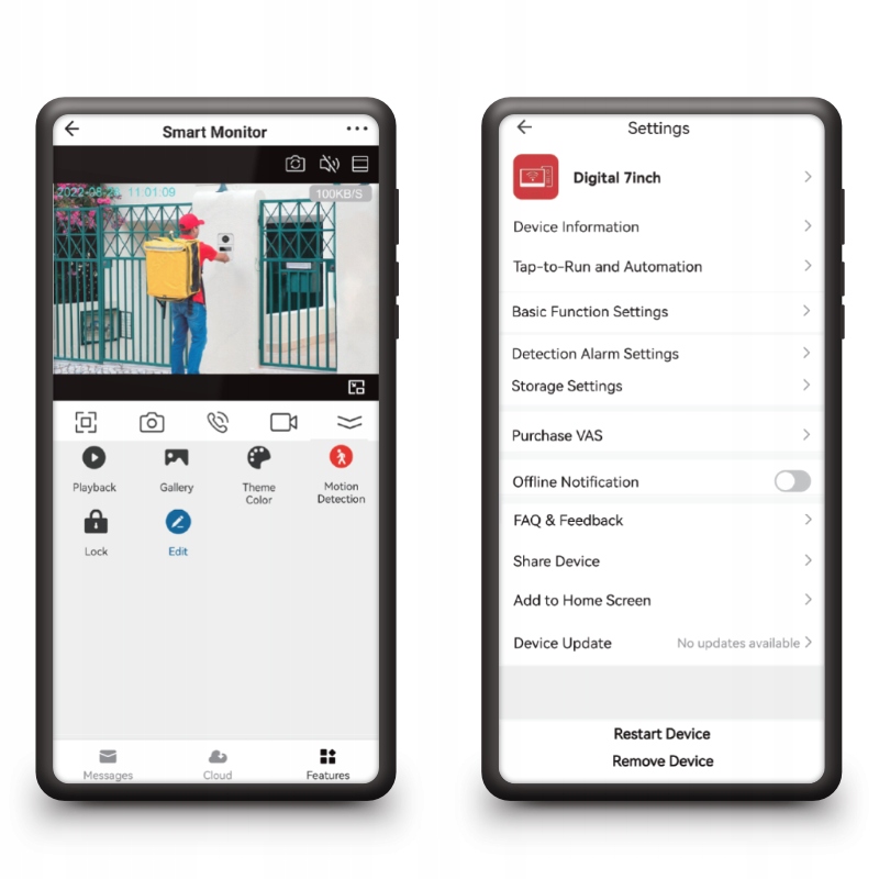 Wideodomofon WiFi UHD LCD Jednorodzinny Tuya RFID Kamery IP Detekcja Ruchu