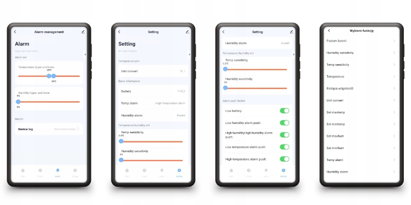 Czujnik Detektor Temperatury Wilgotności WiFi Tuya Android Smart Home TH12