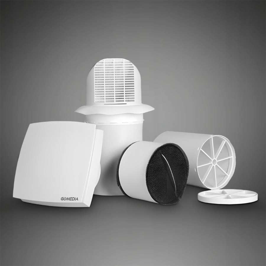 Rekuperator Ścienny Pilot Filtr F3 50 m3/h Wentylator 3 Prędkości Klasa A