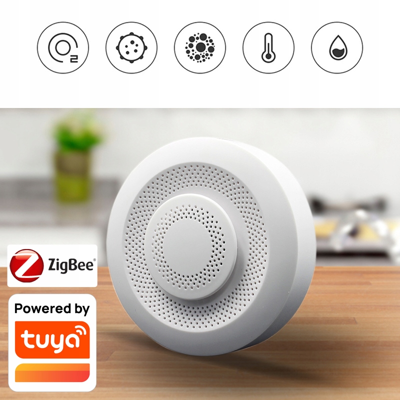 Czujnik Jakości Powietrza Temperatury Detektor CO2 LZO Tuya Zigbee