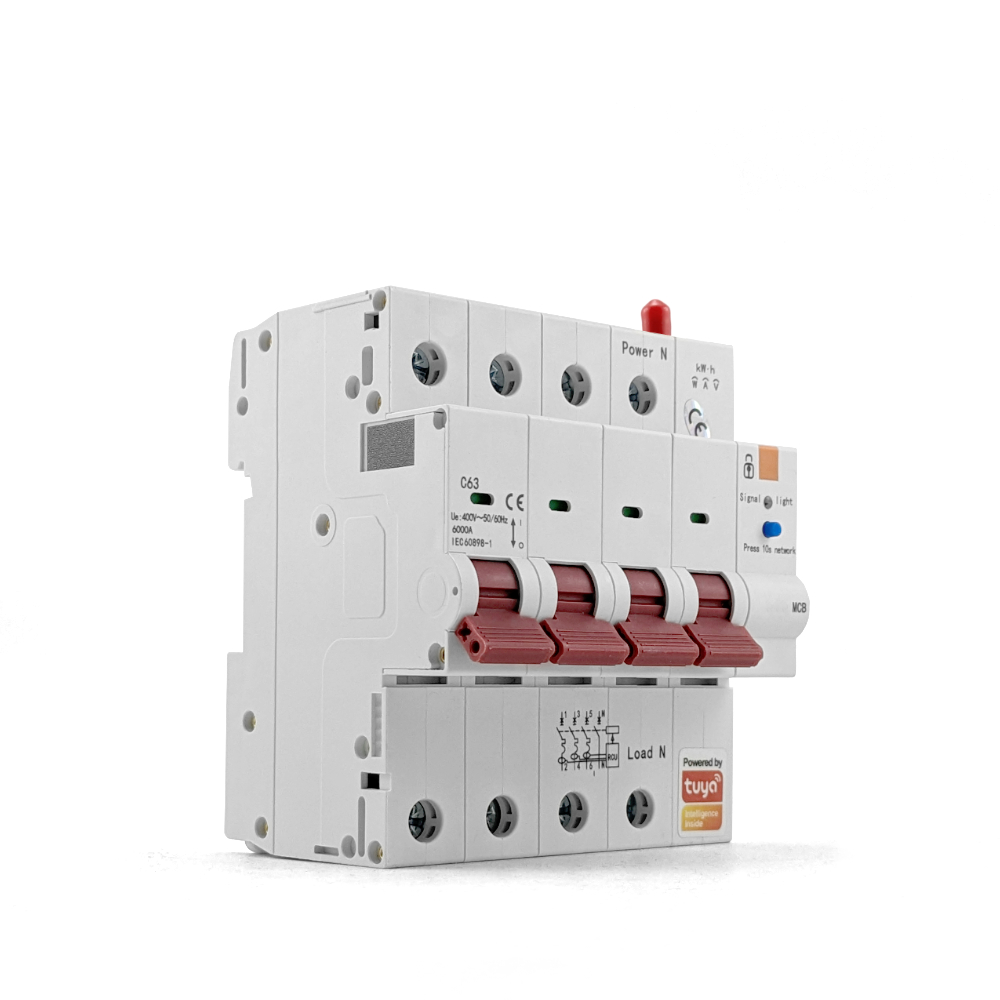 Bezpiecznik 3 Fazy Wyłącznik Zigbee 4P Tuya 63A 6KV Pomiar Energii Antena