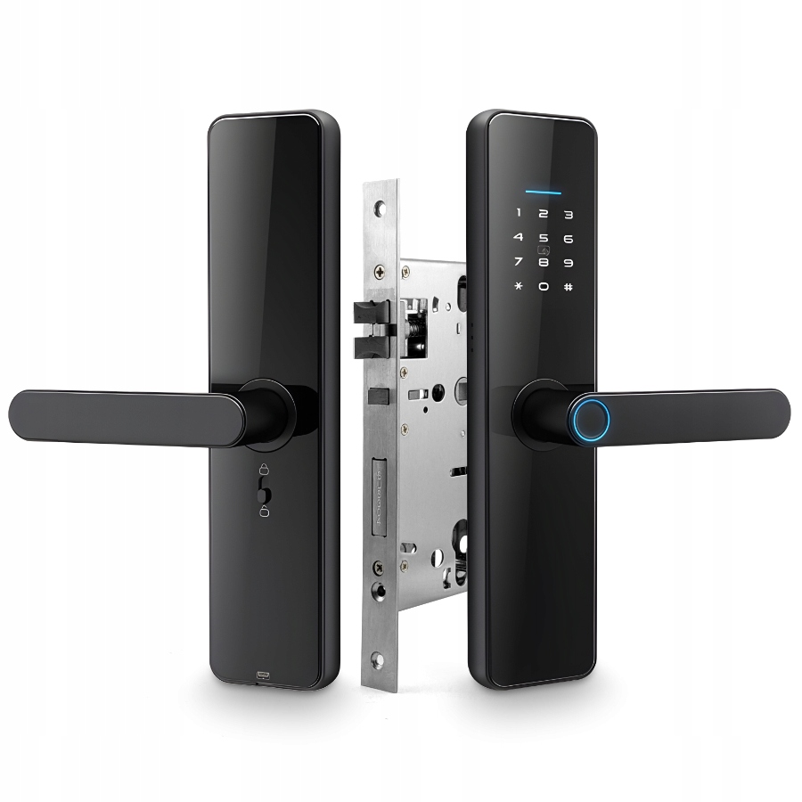 Inteligentna Klamka Tuya WiFi Wkładka Zamka Szyfr Kod RFID Odcisk Palca