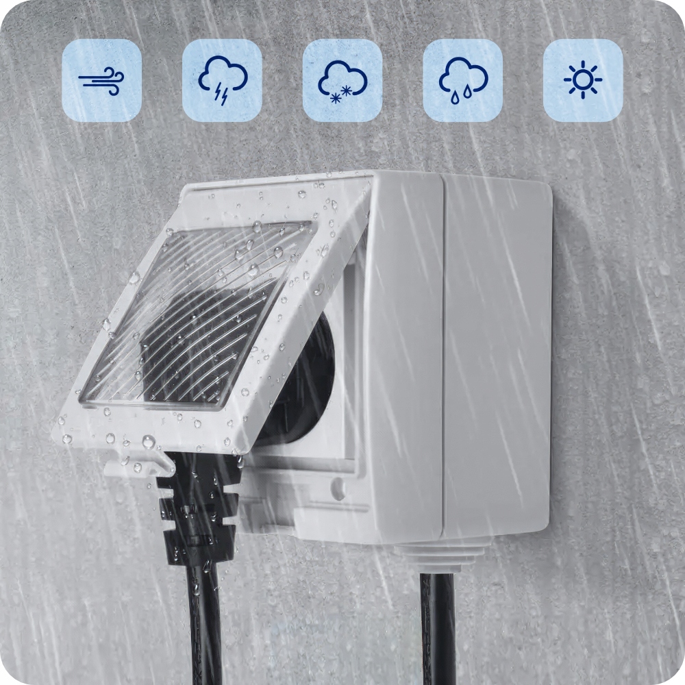 Inteligentne Gniazdo Natynkowe Zewnętrzne WiFi Tuya IP55 16A 230V