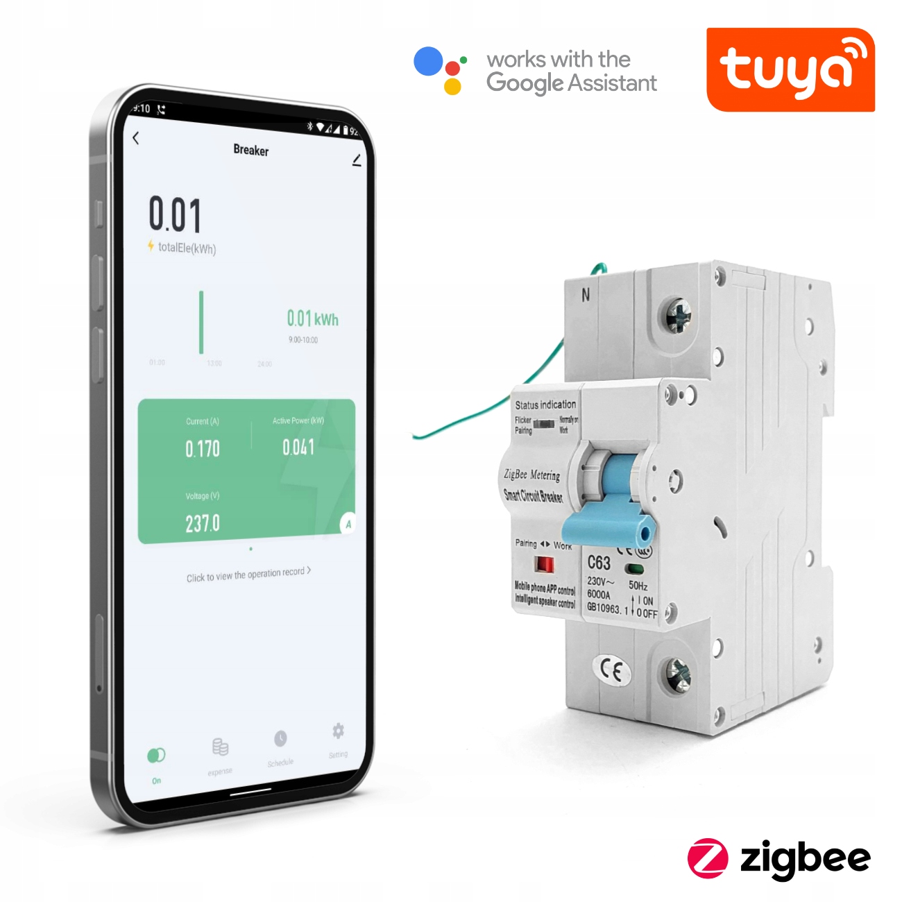 Wyłącznik nadprądowy / bezpiecznik - Zigbee 1P