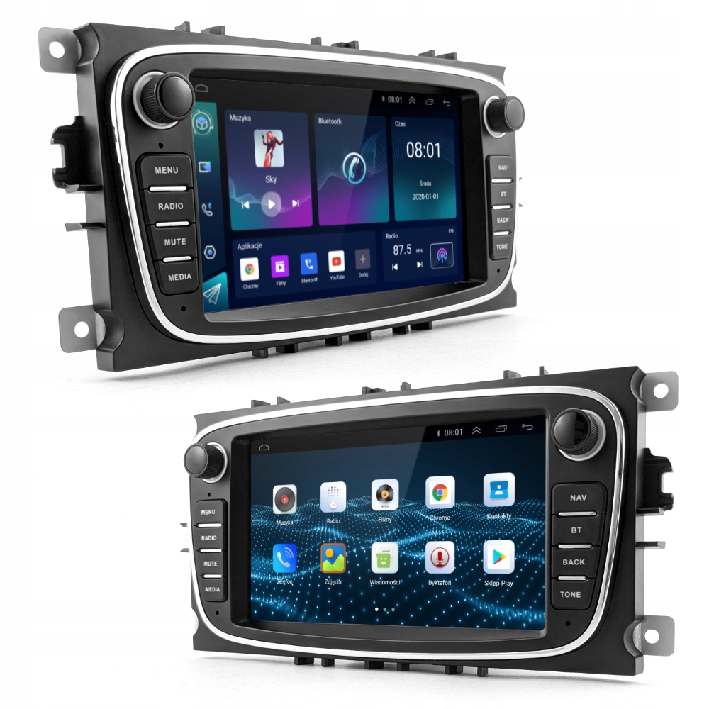 Radio 4GB RAM Ford 7" LCD Nawigacja GPS Android Auto WiFi GSM 4G Kamera