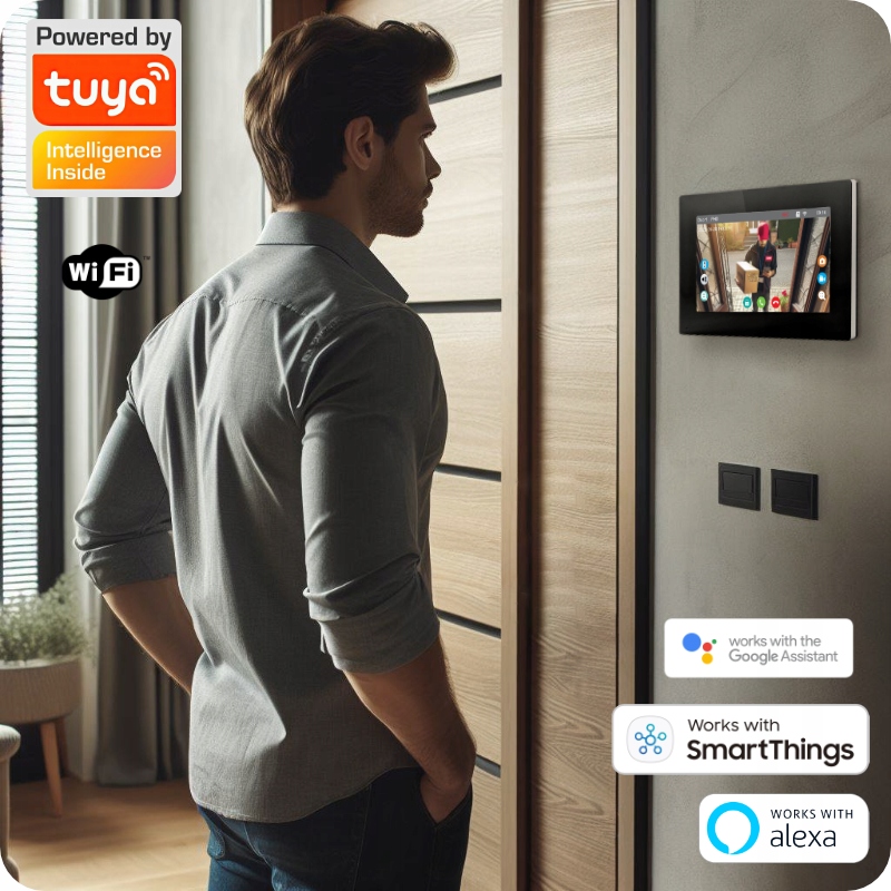 Wideodomofon WiFi UHD LCD Jednorodzinny Tuya RFID Kamery IP Detekcja Ruchu