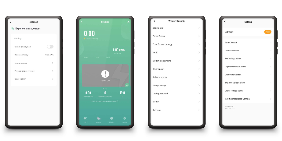 Bezpiecznik 3 Fazy Wyłącznik WiFi 4P Tuya 63A 6KV Pomiar Energii Antena