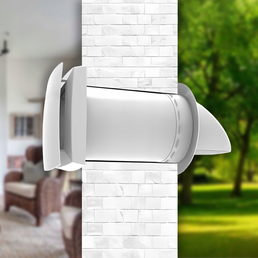 Rekuperator Ścienny Pilot Filtr F3 50 m3/h Wentylator 3 Prędkości Klasa A