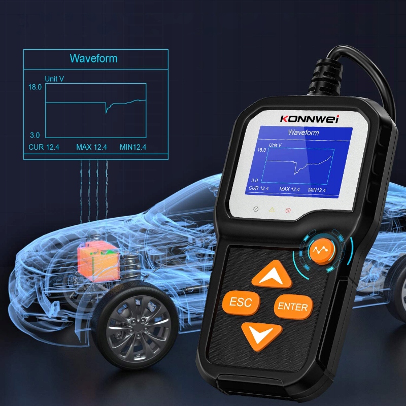 Tester Akumulatorów Konnwei KW650 LCD Miernik Cyfrowy 6V 12V Polskie Menu