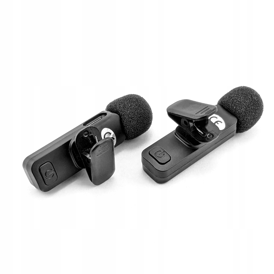 2x Mikrofon Bezprzewodowy Krawatowy USB-C Klips Android Streaming Live Vlog