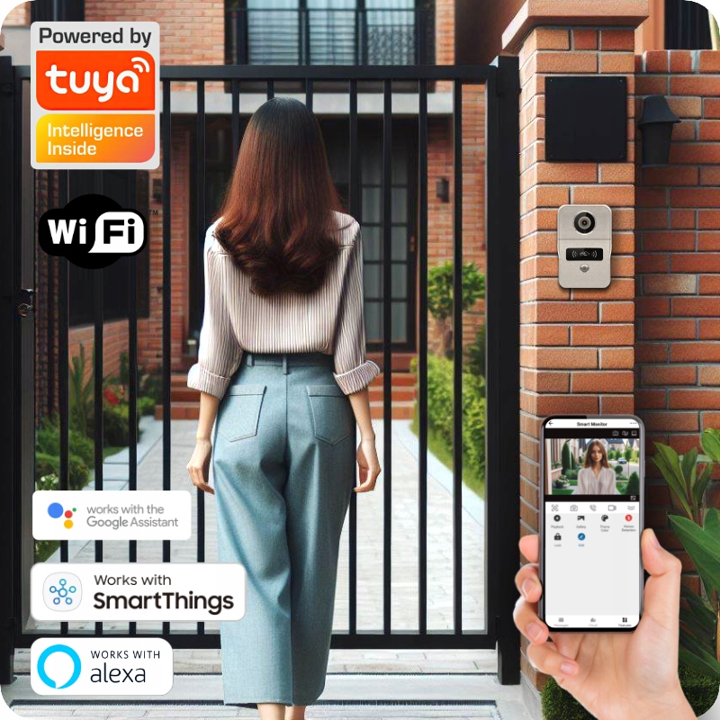 Wideodomofon WiFi UHD LCD Jednorodzinny Tuya RFID Kamery IP Detekcja Ruchu