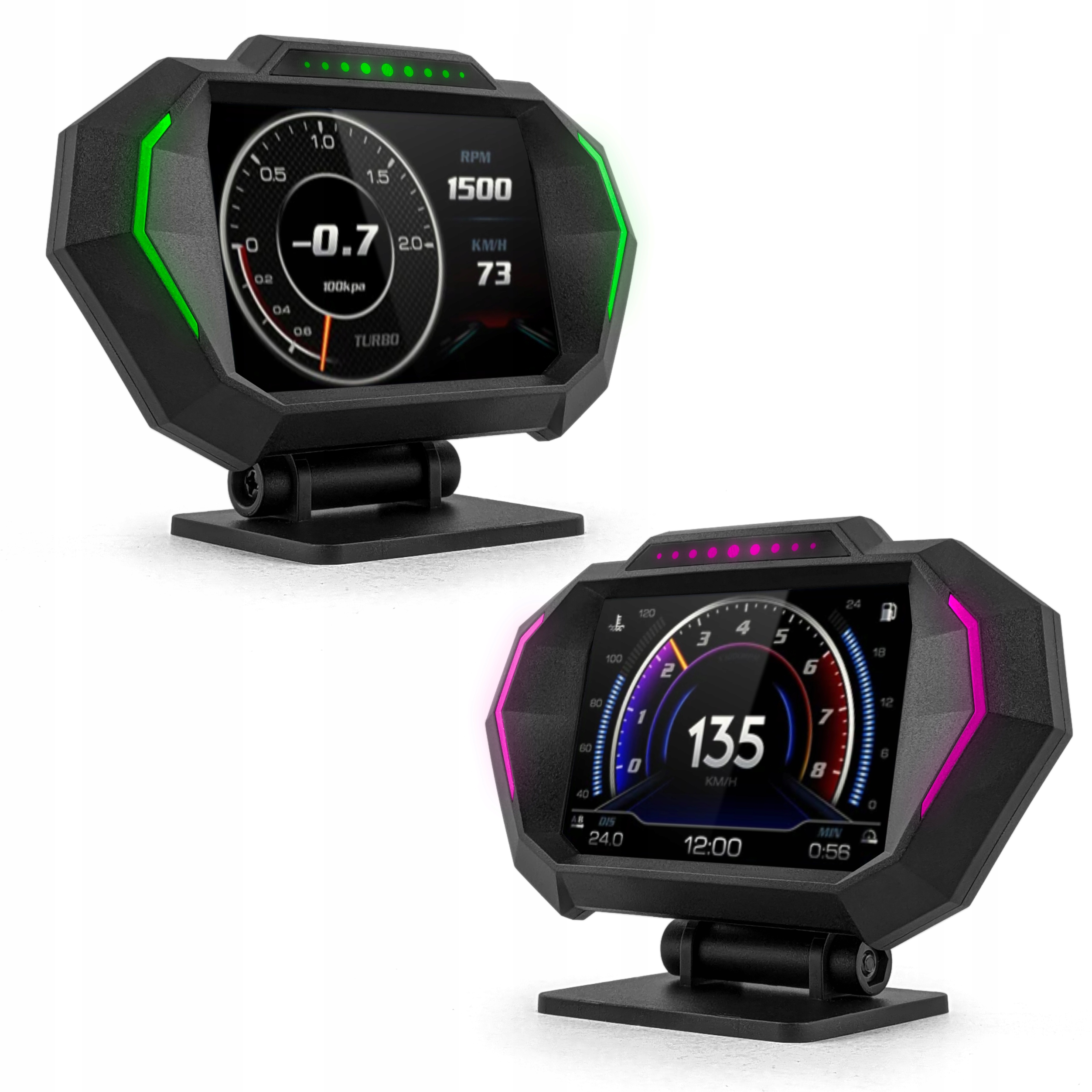 Komputer Pokładowy HUD Wyświetlacz LCD OBDII USB-C GPS Kasowanie Błędów