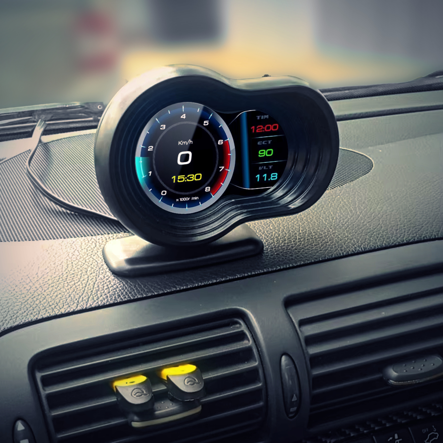 Komputer Pokładowy HUD Wyświetlacz Licznik LCD OBDII Kasowanie Błędów USB