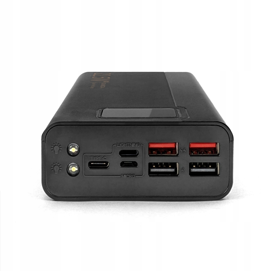 Szybki Powerbank 10000mAh 3A 22W PD 4x USB-A USB-C Apple Lightning Latarka