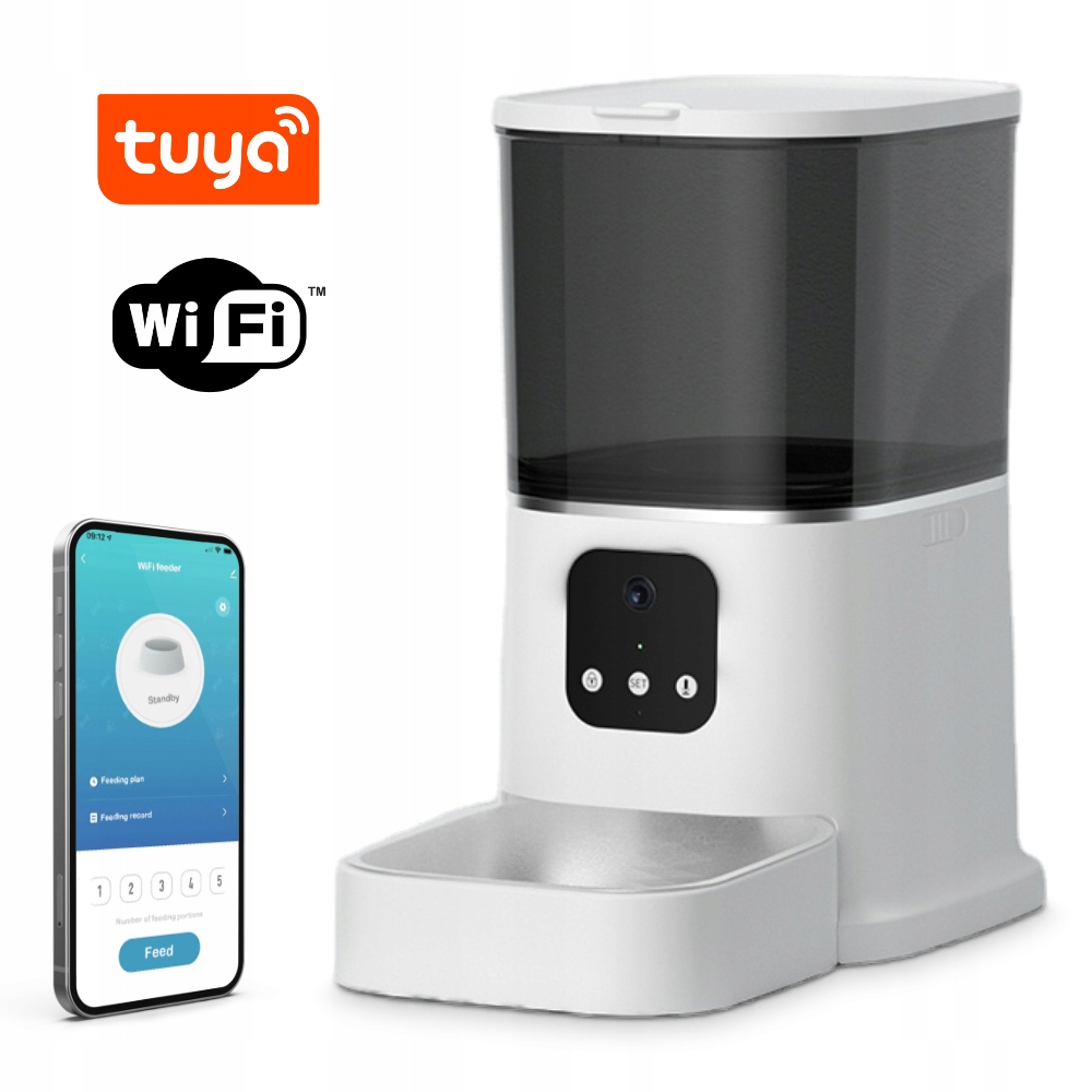 Automatyczny Podajnik Dozownik Karmy z Kamerą Tuya Smart Home WiFi