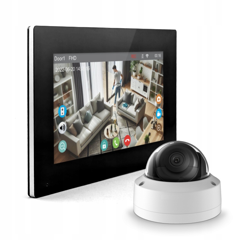 Wideodomofon WiFi UHD LCD Jednorodzinny Tuya RFID Kamery IP Detekcja Ruchu