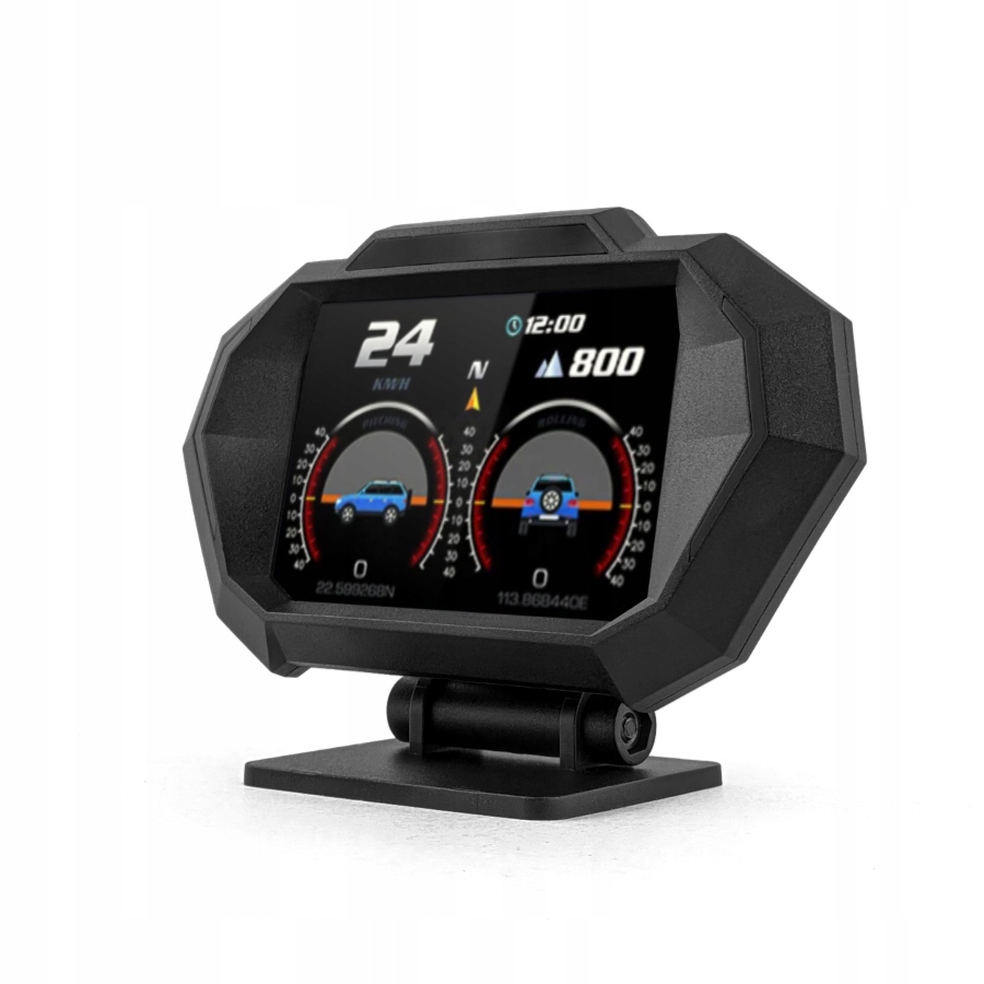 Komputer Pokładowy HUD Wyświetlacz LCD OBDII USB-C GPS Kasowanie Błędów