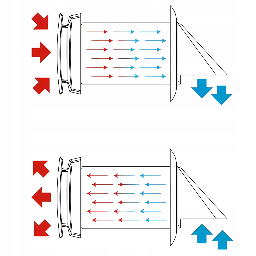 Rekuperator Ścienny Pilot Filtr F3 50 m3/h Wentylator 3 Prędkości Klasa A