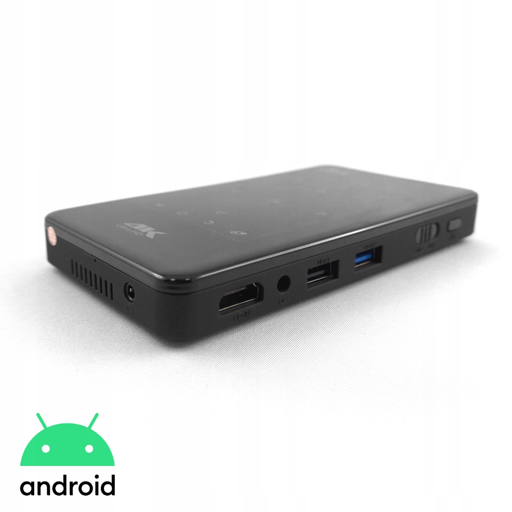 Mini Projektor DLP LED Android 9 HDMI 32GB Okulary 3D Aplikacje HDMI