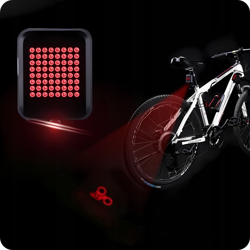 Kierunkowskaz Lampka Rowerowa Sygnalizator Czujnik Ruchu LED Laser USB