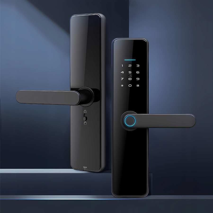 Inteligentna Klamka Tuya WiFi Wkładka Zamka Szyfr Kod RFID Odcisk Palca