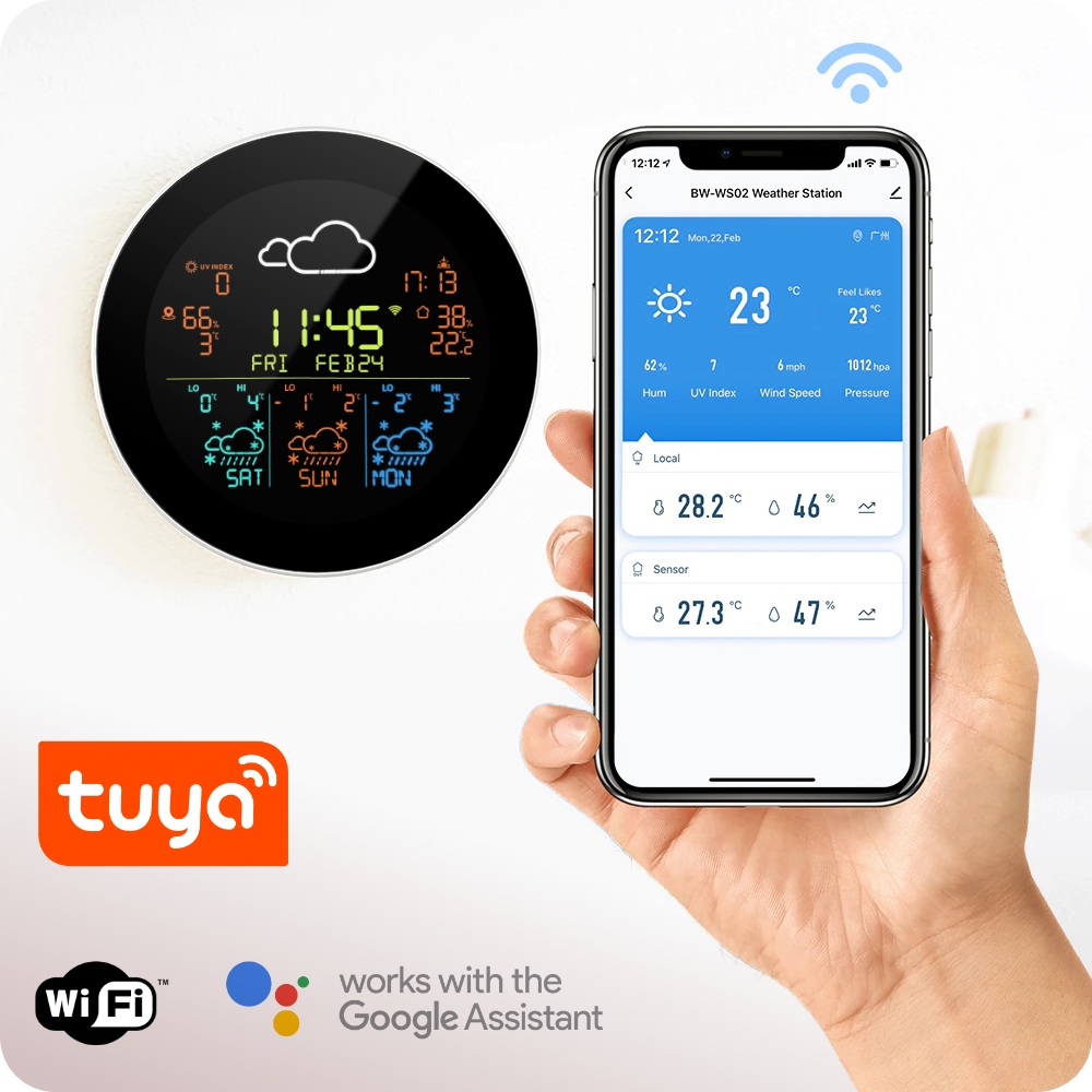 Stacja Pogodowa Tuya Wi-Fi Kolorowy LCD