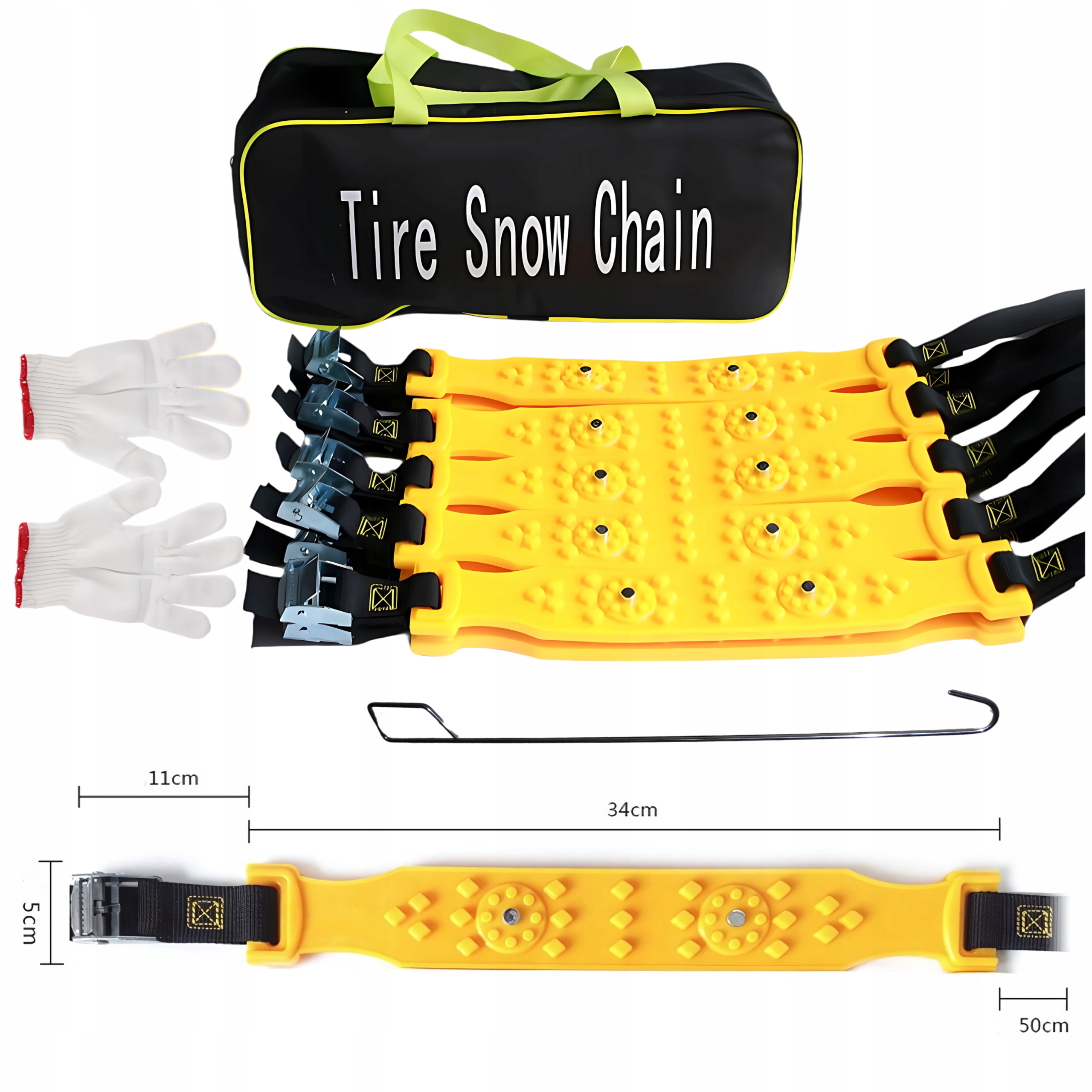 Łańcuchy Śniegowe Uniwersalne Opaski Na Koła Zimowe Antypoślizgowe Komplet