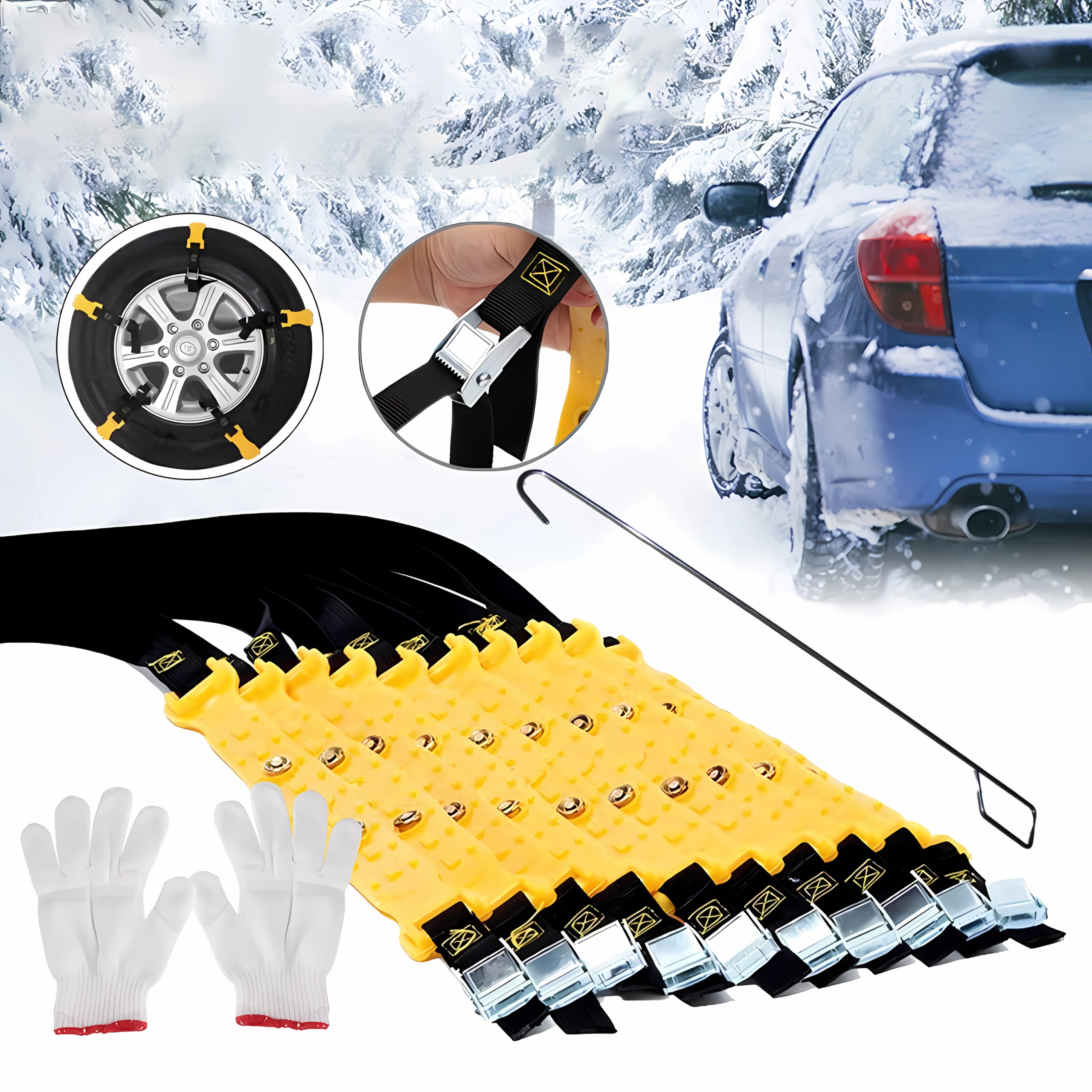 Łańcuchy Śniegowe Uniwersalne Opaski Na Koła Zimowe Antypoślizgowe Komplet