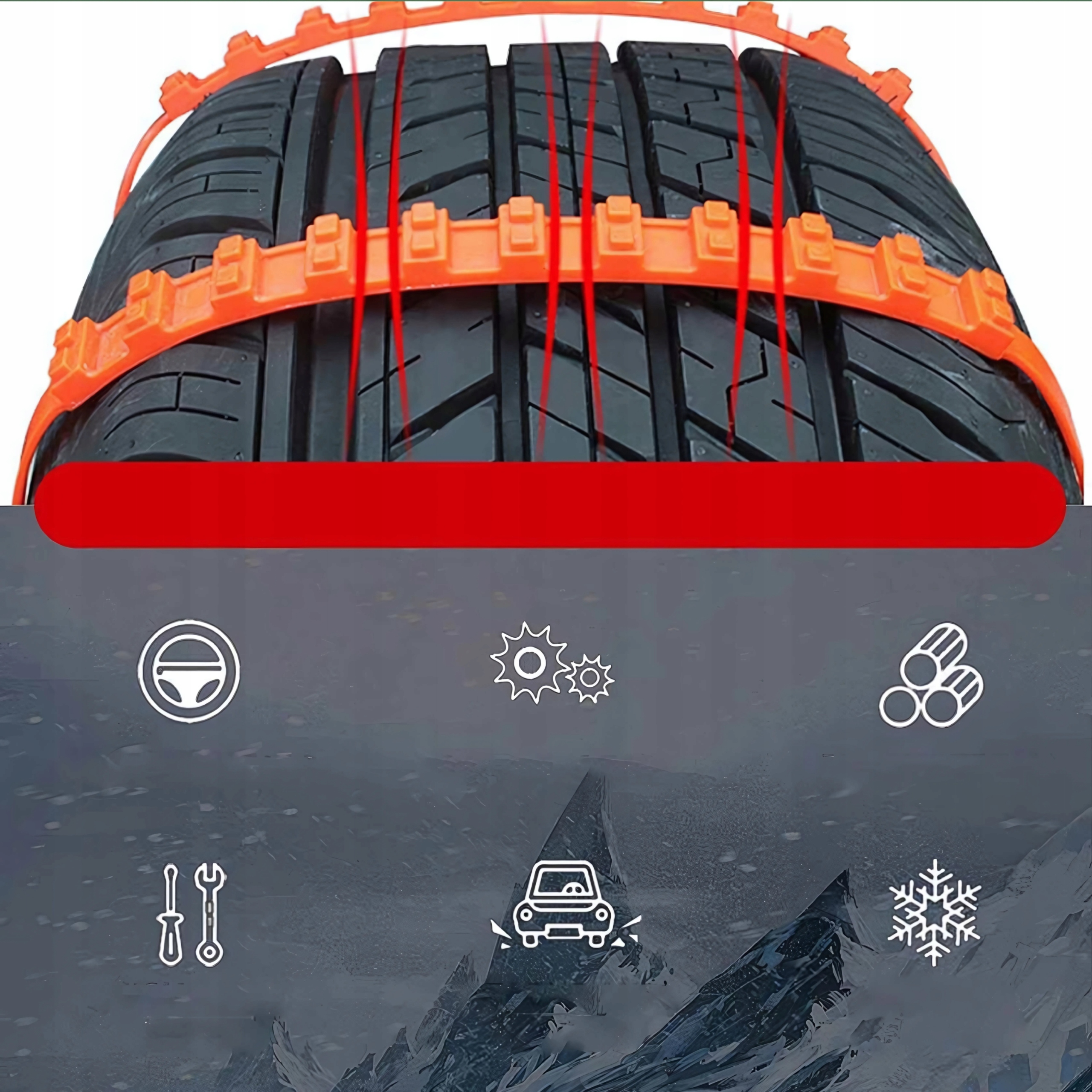 Opaski Zaciskowe na Kola Antyposlizgowe Opaski na Kola Zimowe Wielorazowe