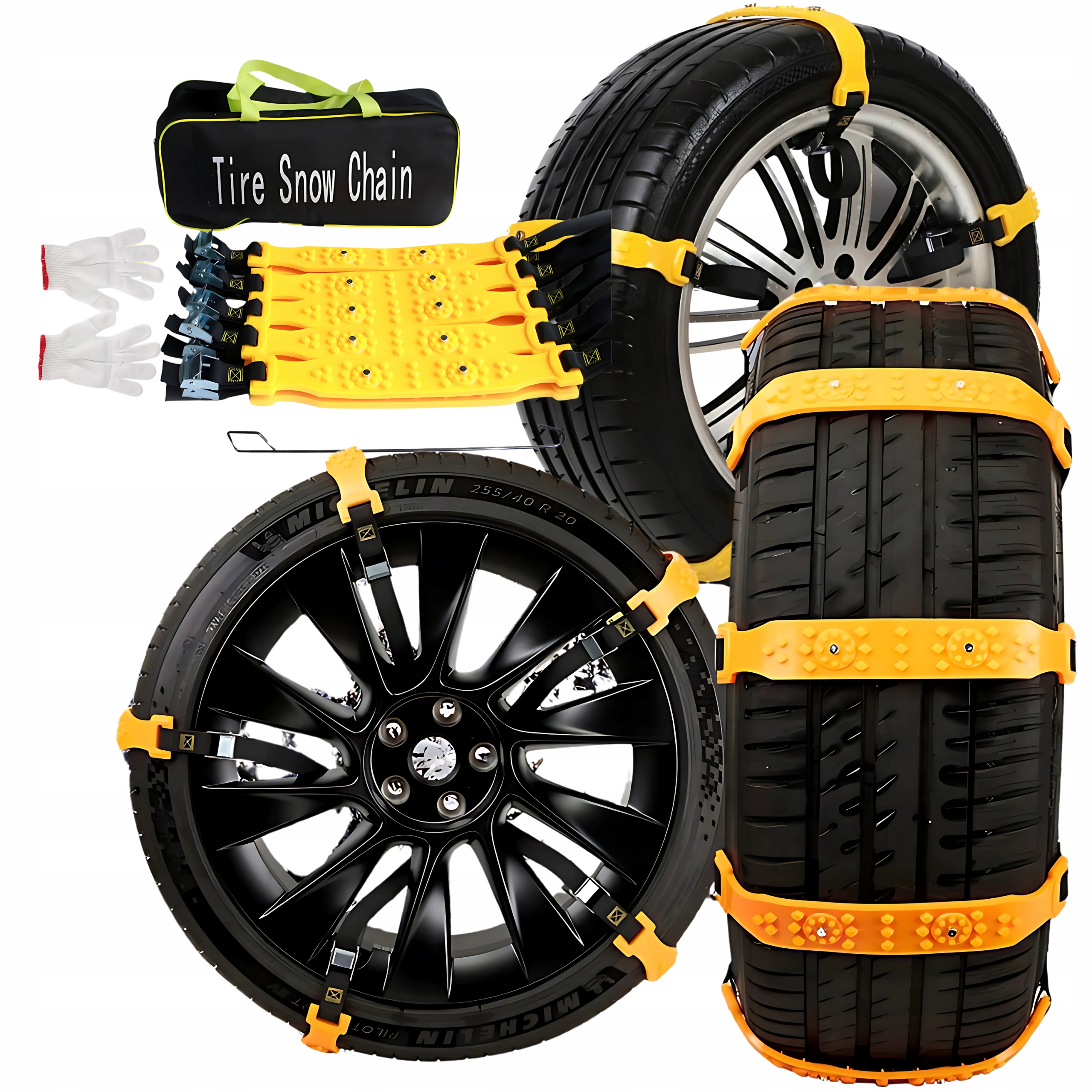 Łańcuchy Śniegowe Uniwersalne Opaski Na Koła Zimowe Antypoślizgowe Komplet