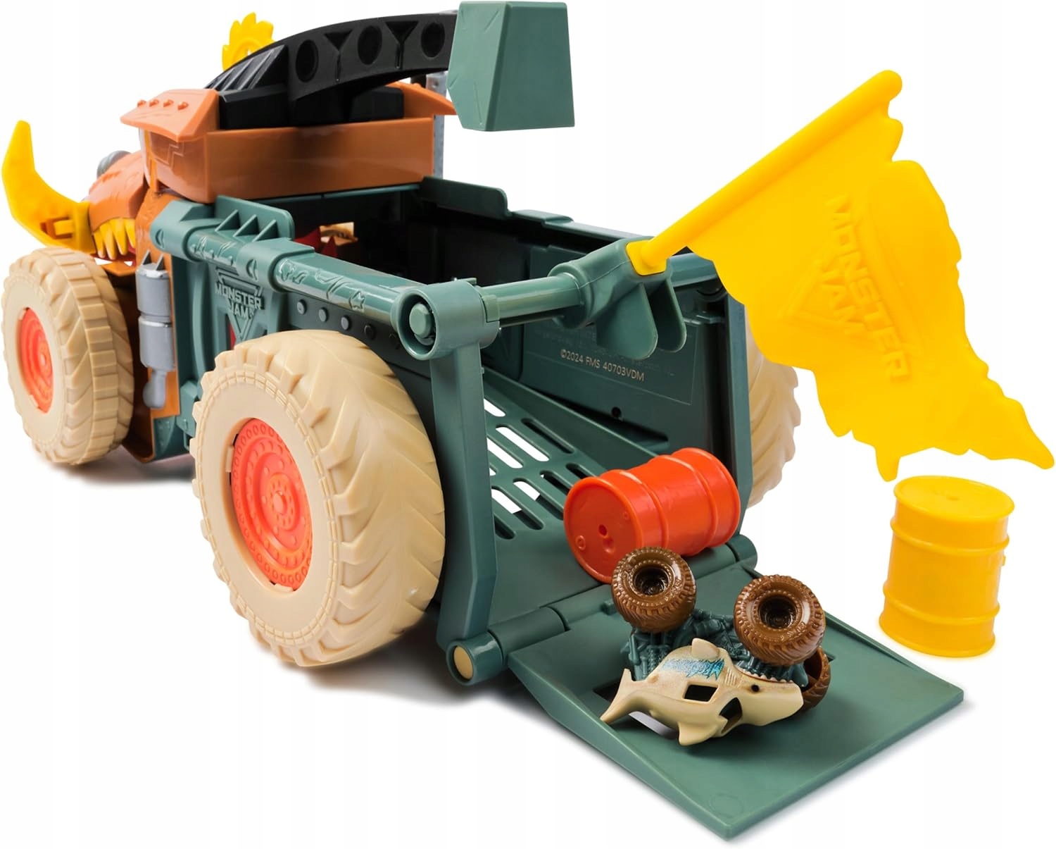 Monster Jam Mini Jams – Zestaw Megalodon Mad Hog Chomper z Akcesoriami