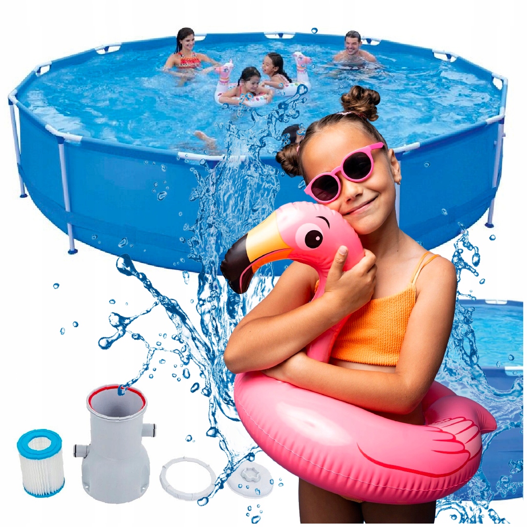 BASEN OGRODOWY 17W1 STELAŻOWY 450X90 CM 12157L + POMPA