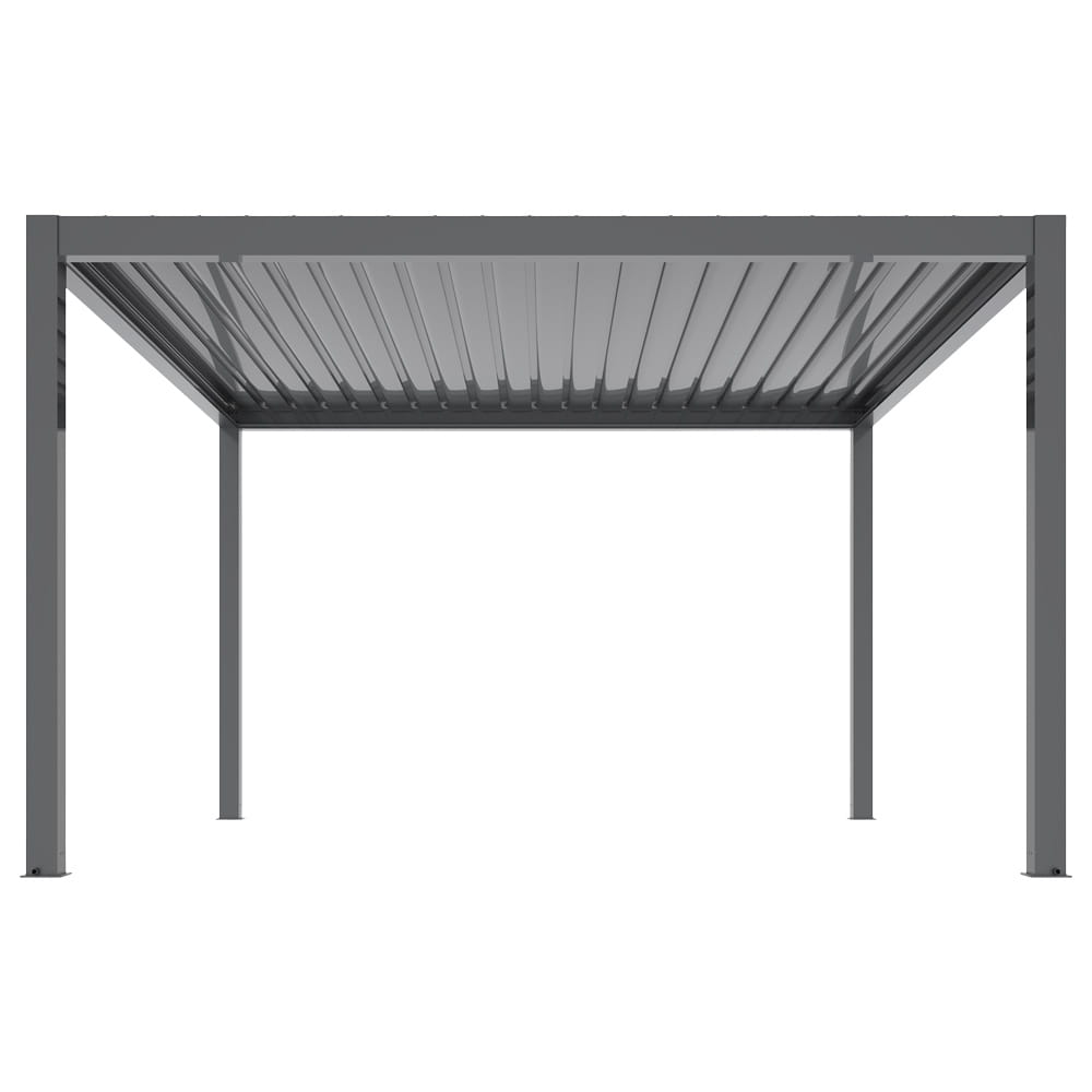 PERGOLA OGRODOWA ELEKTRYCZNA LUXE 4X4X2.5 M ALUMINIOWA Z OŚWIETLENIEM LED ANTRACYT