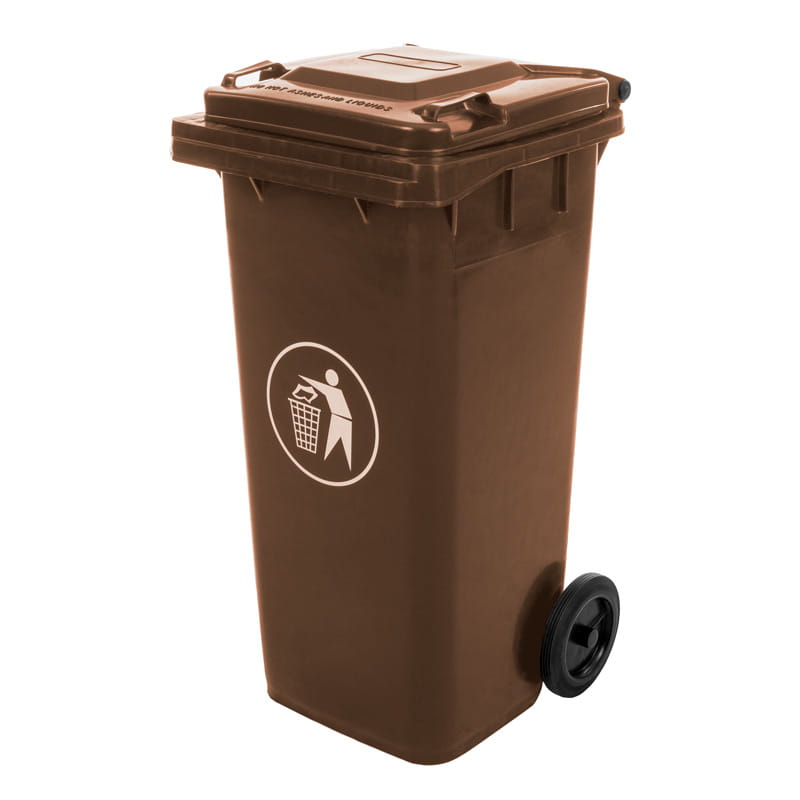 KOSZ NA ŚMIECI 120 L BRĄZOWY – BIOODPADY